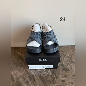 Coach Fraser Chambray Sandal in Midnight Navy. Brand New and Original Packaging.